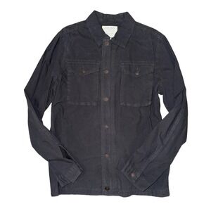 Lucky Brand Men's Utility Zipper Button Up Close Charcoal Grey Jacket Size M